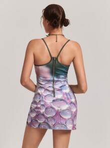 SHEINNeu 4th Of July Women,Summer,Mini Dress,Flowy ,Halter , Beach,Shapewear ,Brandy,Summer Dress Midi,Sexy Party ,Long ,Casual ,Sundress - Multicolor - View 8