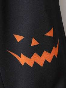 SHEIN Quần legging in hình khuôn mặt ma quái vui nhộn dành cho nữ trang phục dạo phố đơn giản, thoải mái Halloween mùa thu đông, thích hợp để mặc hàng ngày, dự tiệc, lễ hội - Nhiều màu - Xem 3