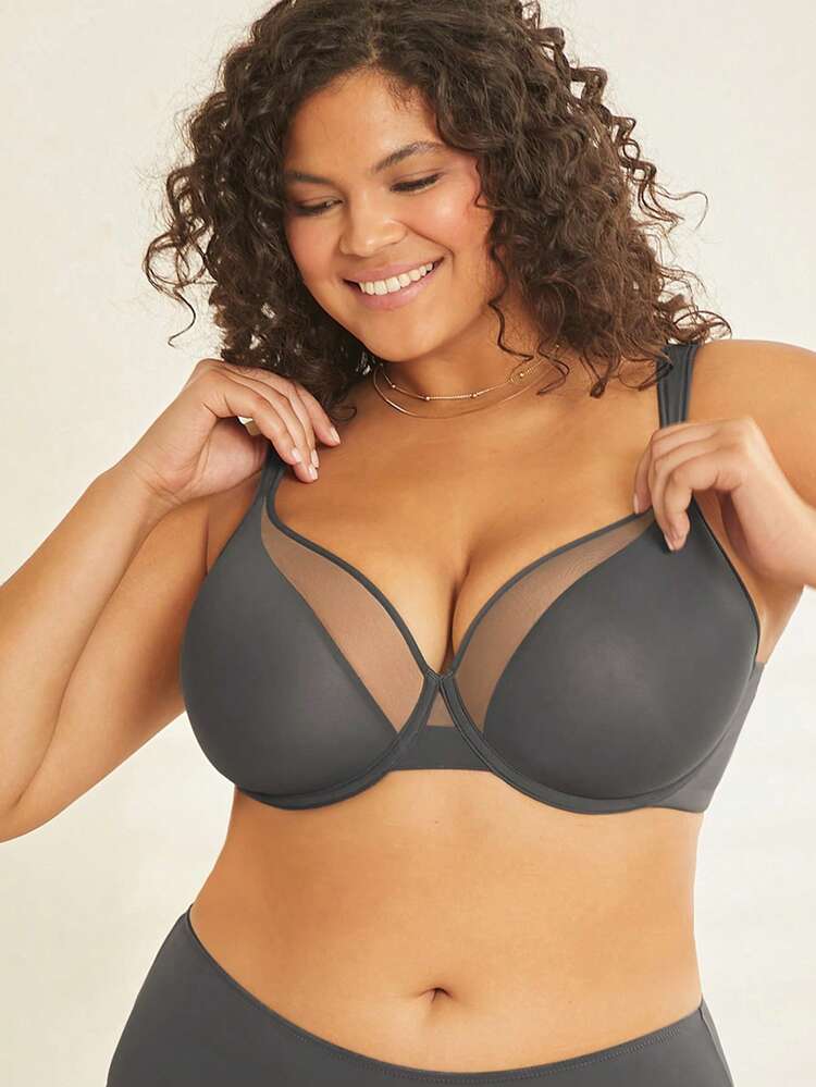 플러스 드림 컬브 서포트 + 부드러운 풀 커버리지 서포트 와이드 스트랩 푸쉬업 티셔츠 브라