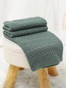 1 件简约纯色针织婴儿毯，多用途，适用于婴儿车、午睡、沙发、所有季节爱情情人节