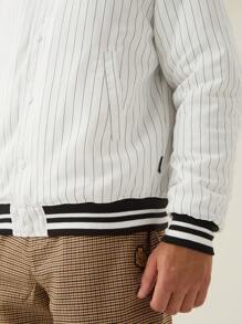 Manfinity VCAY Men Striped Loose Fit Padded Coat, Back To School, For Fall Winter - Multicolor - View 2