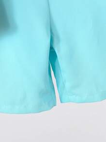 SHEIN 2 件套 Tween 男童格子印花短袖上衣和纯色背带裤套装 - 彩色 - 查看 6
