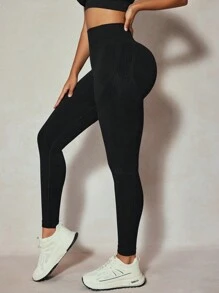 Slayoga Leggings aderenti senza cuciture minimal in colore unito per uso quotidiano da donna