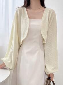 FRIFUL Chaqueta de manga larga de unicolor con lazo en la cintura y lazo en el frente, primavera y otoño, para mujer