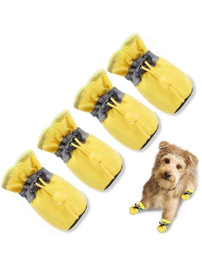 PETSIN 1set/4pcs Pet Dog Shoes - Breathable Summer Shoes, Rain Shoes, Anti-Slip Cat & Dog Shoes, Anti-Dirt Foot Covers For Pets, Suitable For Indoor And Outdoor Use