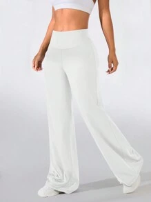 SHEIN Sport Studio High Waisted Butt Lifting Yoga Pants For Women, Flared Leg & Fake Pockets Sports Leggings