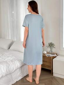 Dream Adore Cartoon Graphic Women's Casual Round Neck Short Sleeve T-Shirt Nightdress