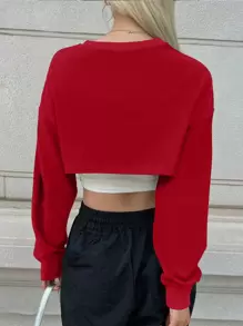 INAWLY Women's Crew Neck Letter Print Casual Long Sleeve Pullover Sweatshirt Graduation,Back To School Outfits,Graduation,Teacher Outfits For Women,Back To School  Fall Outfit - Red - View 2