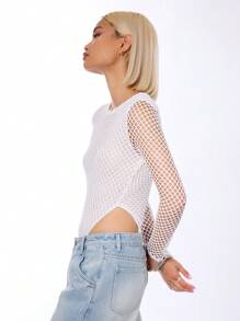 MUSERA Long Sleeve Fitted Body Suit Casual Spring Summer Vacation Easter - White - View 3