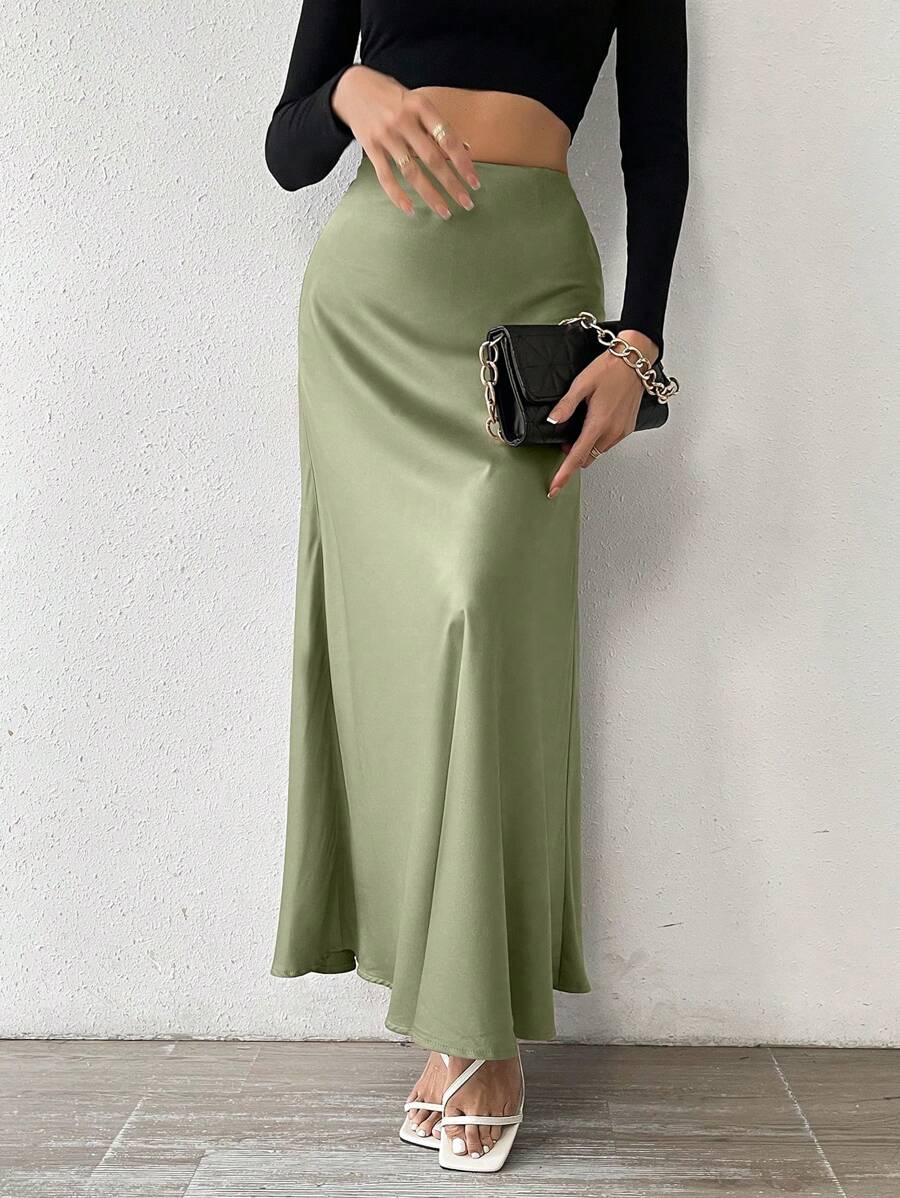 SHEIN Tall 缎面美人鱼长裙