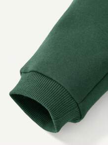 Cozy Pixies Set 2 món bé trai áo nỉ cổ tròn thêu hình gấu dễ thương và quần ống túm - màu xanh lá - Xem 6