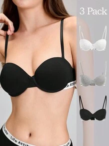 Women's Bra With Underwire And Molded Cups (3 Packs) - Multicolor - View 1