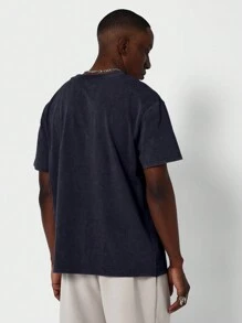 SUMWON Washed Tee With Number Graphic Print