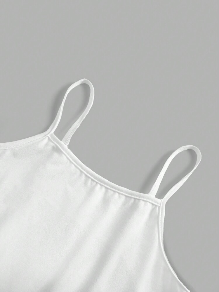 SHEIN 3 件套 Tween 女童透明拼色短袖衬衫 + 针织吊带背心 + 数码印花阔腿裤 - 彩色 - 查看 11
