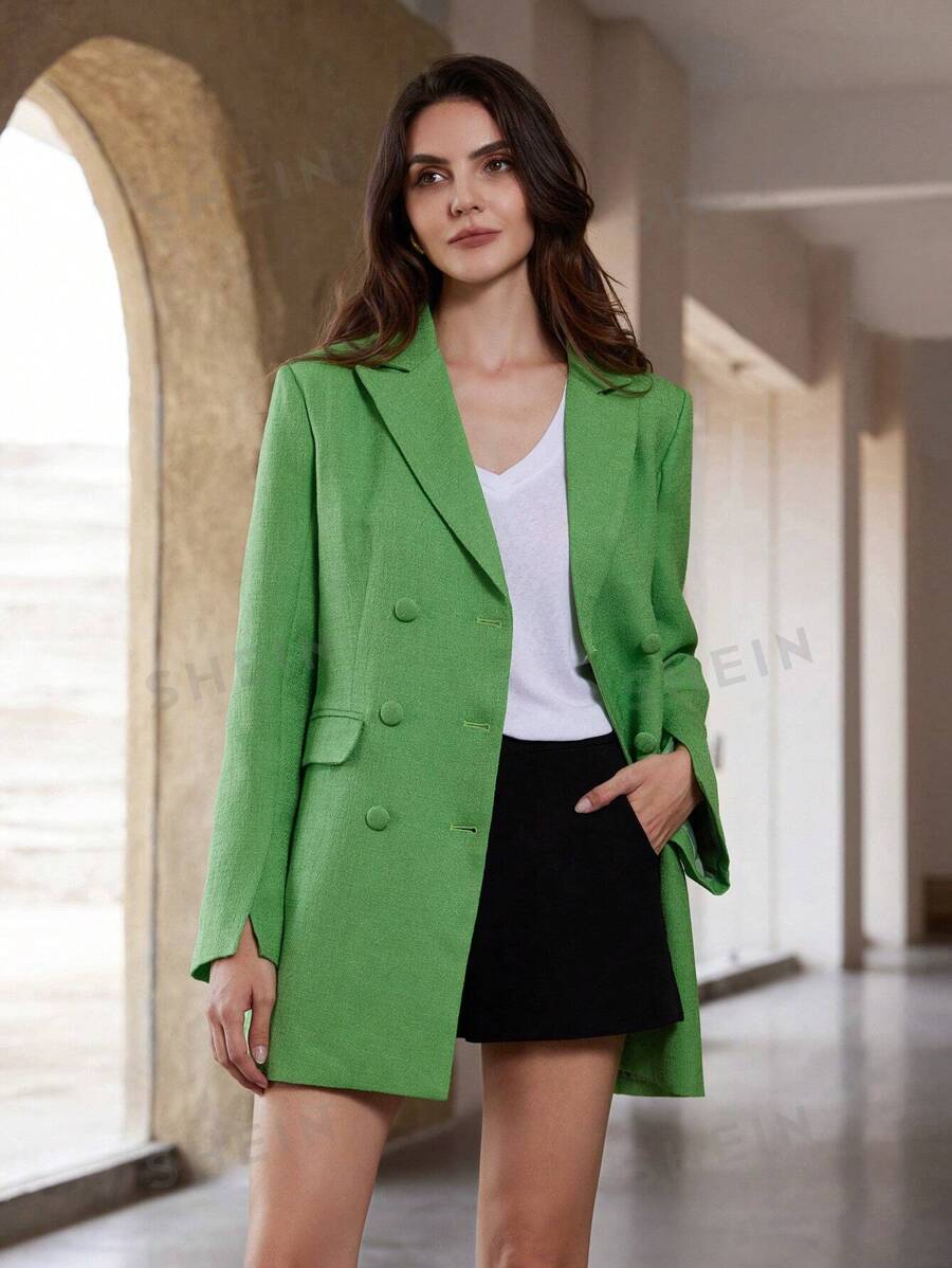 Aveloria Modichic Elegante y premium chaqueta blazer de corte amplio y largo con puño dividido