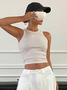 Livesso Camisetas de tirantes ajustadas y elegantes para mujer