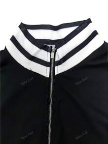 Pantalón de manga larga para otoño e invierno, conjunto deportivo casual de moda europea y americana, cárdigan de patchwork, chaqueta con cremallera de bolsillo, chaleco pequeño, pantalones ajustados, Set de dos piezas deportivas de calle
