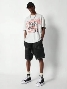 SUMWON T-shirt avec imprimé graphique de gladiateur et de cheval sur le devant