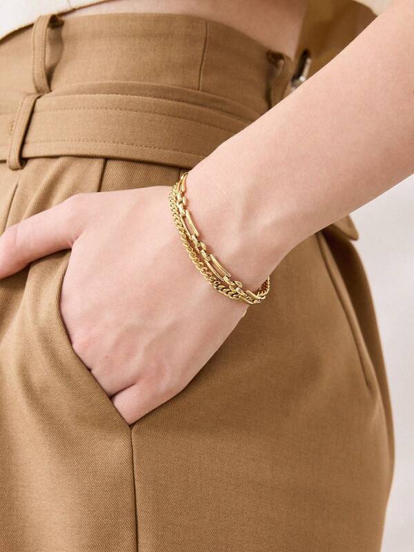 MOTF PREMIUM Braccialetto in stile hip hop alla moda placcato in oro 18K
