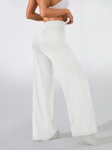 SHEIN Sport Studio High Waisted Butt Lifting Yoga Pants For Women, Flared Leg & Fake Pockets Sports Leggings