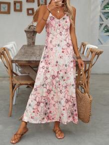 EMERY ROSE Đầm suông không tay in hoa dành cho nữ, mùa hè - Nhiều màu - Xem 3