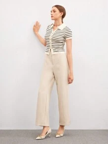 CUCCOO BIZCHIC 女士尖头高跟鞋，金属装饰，简约日常鞋，圣诞节秋季新年假期