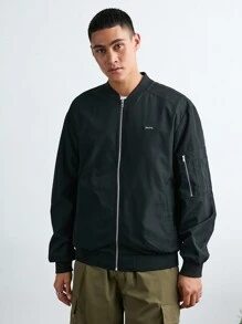 Manfinity VCAY Men's Casual Loose Fit Long Sleeve Open Front Jacket, For Fall Winter - Black - View 6