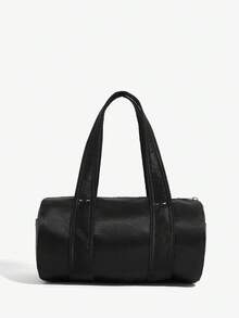 SHEIN ICON 女士，女式单肩包，流浪包，手提包，个性化，简约，百搭，街头风，甜美酷炫女孩，辣妹，Y2K，黑色，芭蕾风格，领结，学校包，青少年 - 黑色 - 查看 4