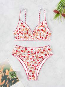 Swim Vcay Baju Renang Bikini Wanita Motif Acak, Cocok untuk Digunakan di Musim Panas - MultiWarna - View 5