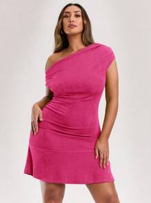 SHEIN BAE Plus Size St Patrick Green Outfit Green Dress Spring Break Cheap Clothes Summer Clothes Spring Dress - Hot Pink - View 3
