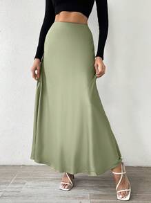 SHEIN Tall 缎面美人鱼长裙