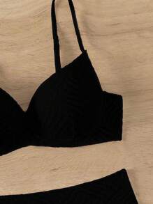 SHEIN Swim Damskie seksowne bikini w jednolitym kolorze na letnią plażę