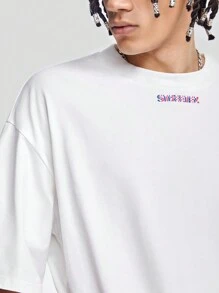 Manfinity VCAY 男士宽松英文字母图案印花圆领短袖T恤，夏季