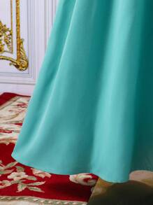 SHEIN 2pcs/Set Teen Girls' Embroidered Decor Long Sleeve Jacket And Casual Dress Set - Black - View 6