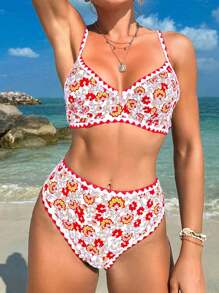 Swim Vcay Baju Renang Bikini Wanita Motif Acak, Cocok untuk Digunakan di Musim Panas - MultiWarna - View 4