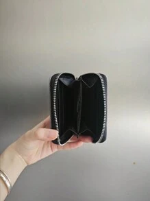 ROMWE Goth Gray Background Black Cat Cute Creative Multi-Function Card Holder Wallet - Grey - View 4