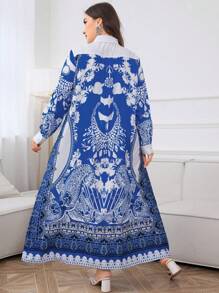 Al Najma Plus Paisley Print Button Front Dress - Multicolor - View 2