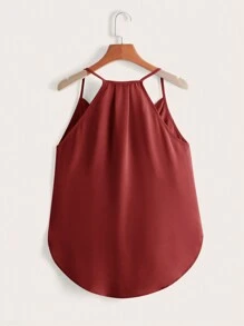 SHEIN Clasi Women's Summer Solid Color Wrap Around High Low Hem Cami Tank Top - Multicolor - View 8