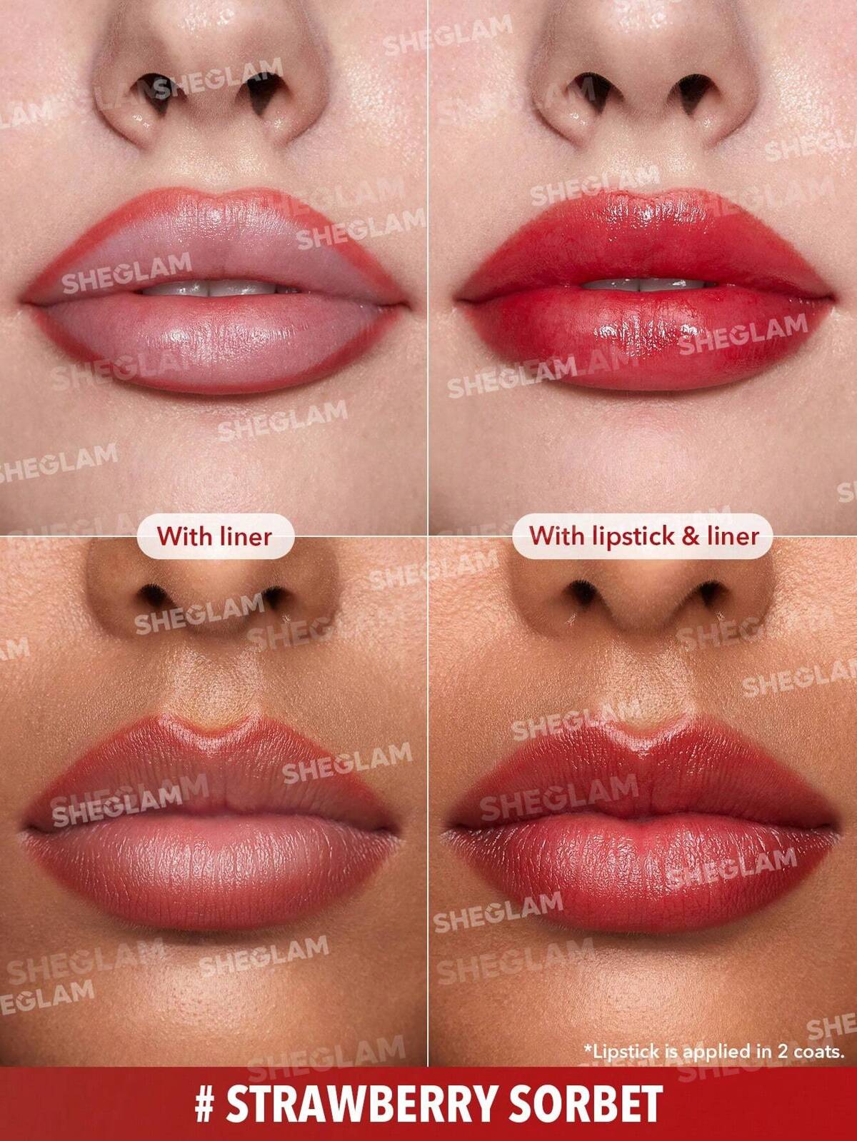 Glam 101 Sheer Tinted Lipstick & Liner Duo-Strawberry Sorbet