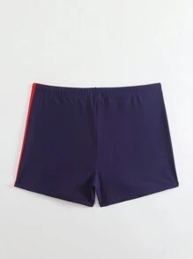 Manfinity 男式加大码夏季海滩撞色抽绳紧身泳裤