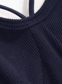 DAZY Women Simple Solid Color Casual Cami Top Tank Tops - Navy Blue - View 9