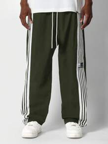 SUMWON Loose Fit Nylon Pant With Side Snaps