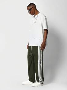 SUMWON Loose Fit Nylon Pant With Side Snaps