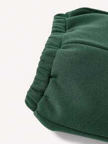 Cozy Pixies Set 2 món bé trai áo nỉ cổ tròn thêu hình gấu dễ thương và quần ống túm - màu xanh lá - Xem 5