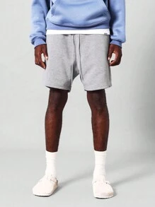 SUMWON 常规款基本款垂裆短裤 - 淺灰色 - 查看 1