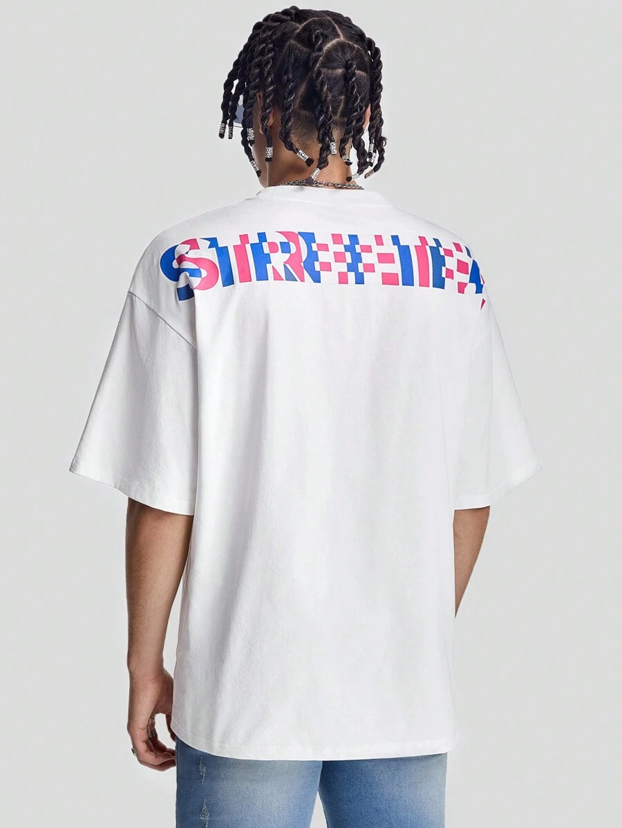 Manfinity VCAY 男士宽松英文字母图案印花圆领短袖T恤，夏季