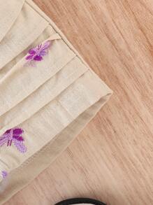 婴幼儿女孩优雅复古印花服装，夏季 - 杏色 - 查看 8