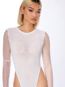 MUSERA Long Sleeve Fitted Body Suit Casual Spring Summer Vacation Easter - White - View 5