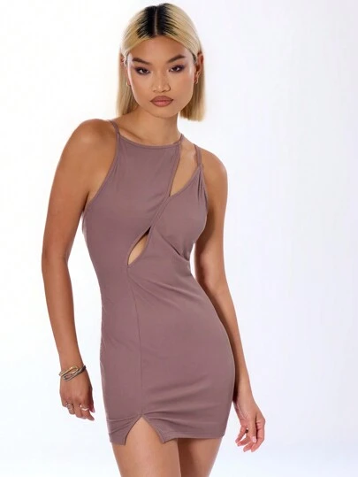 MUSERA Sexy Women Outfits Cut Out Strappy Mini Dress Elegant Spring Summer Going Out