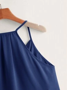 SHEIN Clasi Women's Summer Solid Color Wrap Around High Low Hem Cami Tank Top - Multicolor - View 14